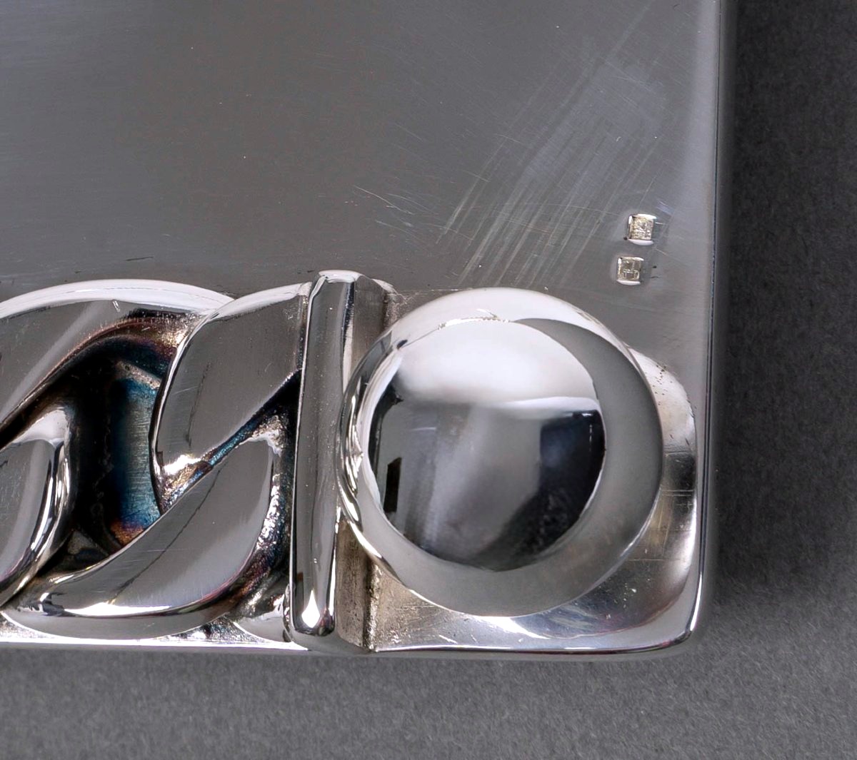 Jean Desprès - Tray Hammered Silver-plated Metal -photo-2