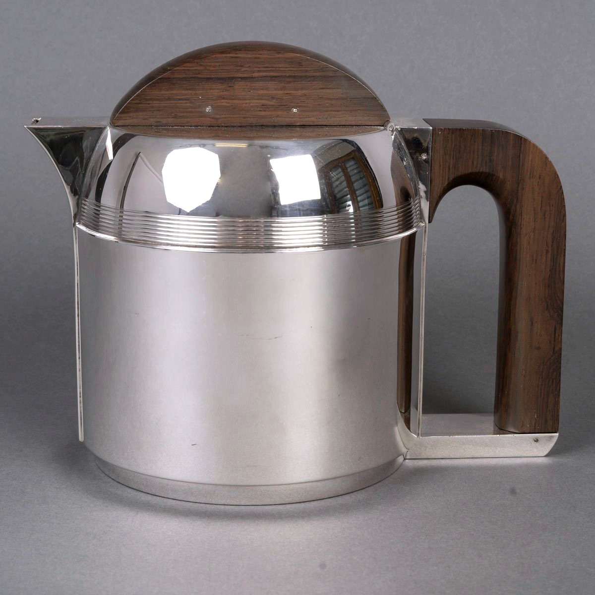 Jean E. Puiforcat - Service Thé Café Art Déco Moderniste Argent Massif-photo-3