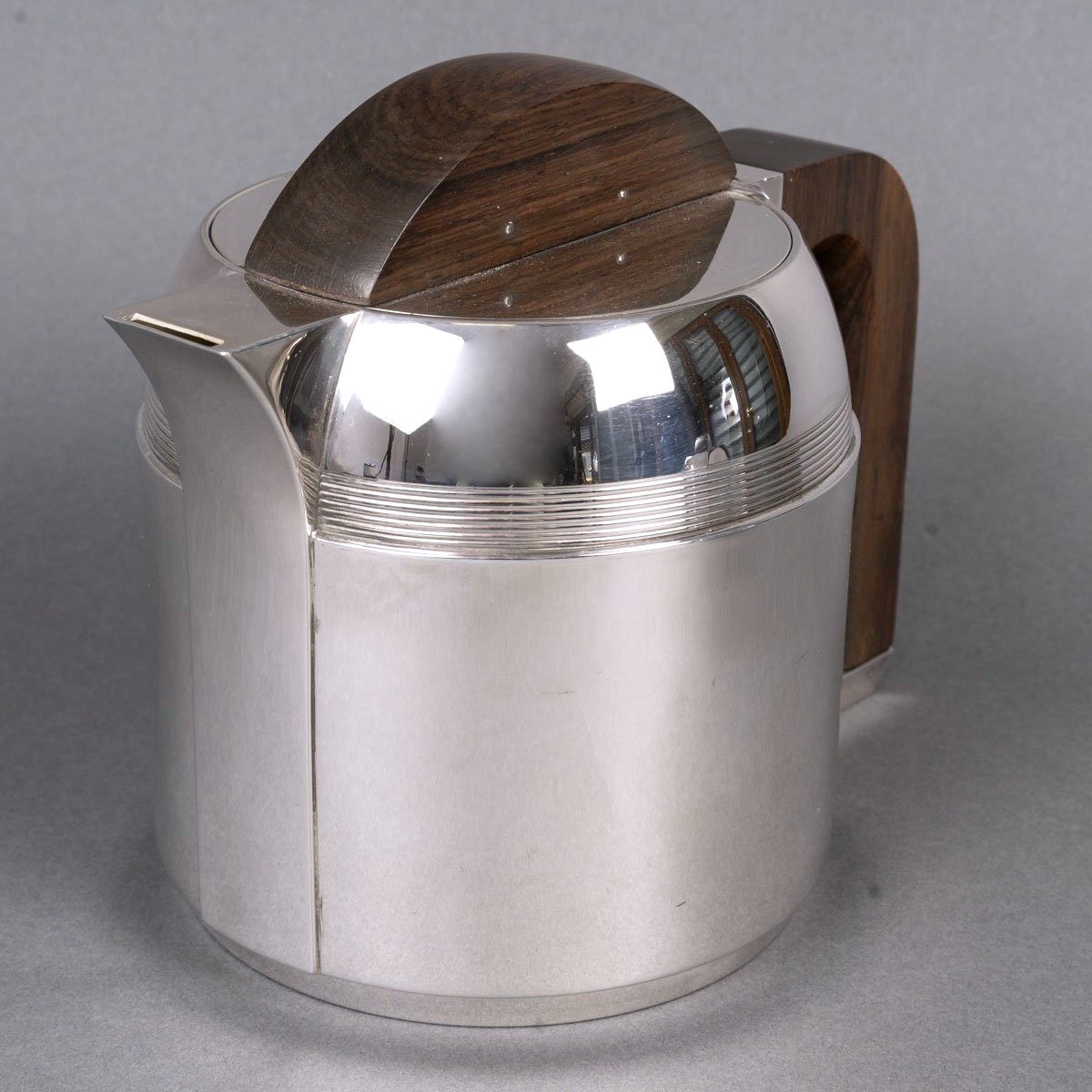 Jean E. Puiforcat - Service Thé Café Art Déco Moderniste Argent Massif-photo-4