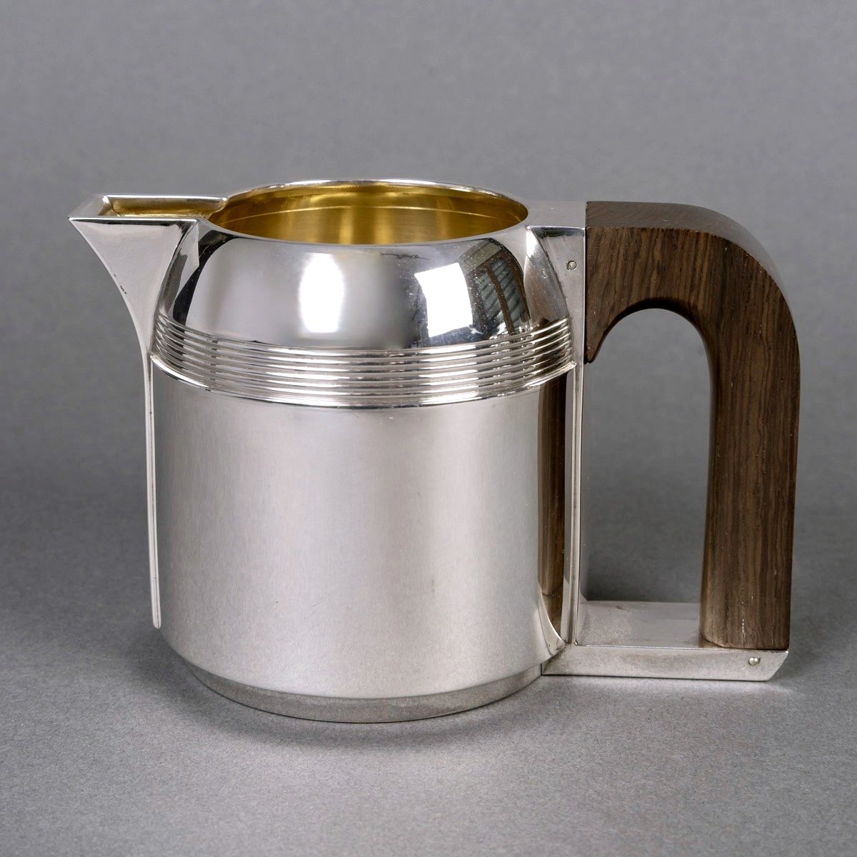 Jean E. Puiforcat - Service Thé Café Art Déco Moderniste Argent Massif-photo-5
