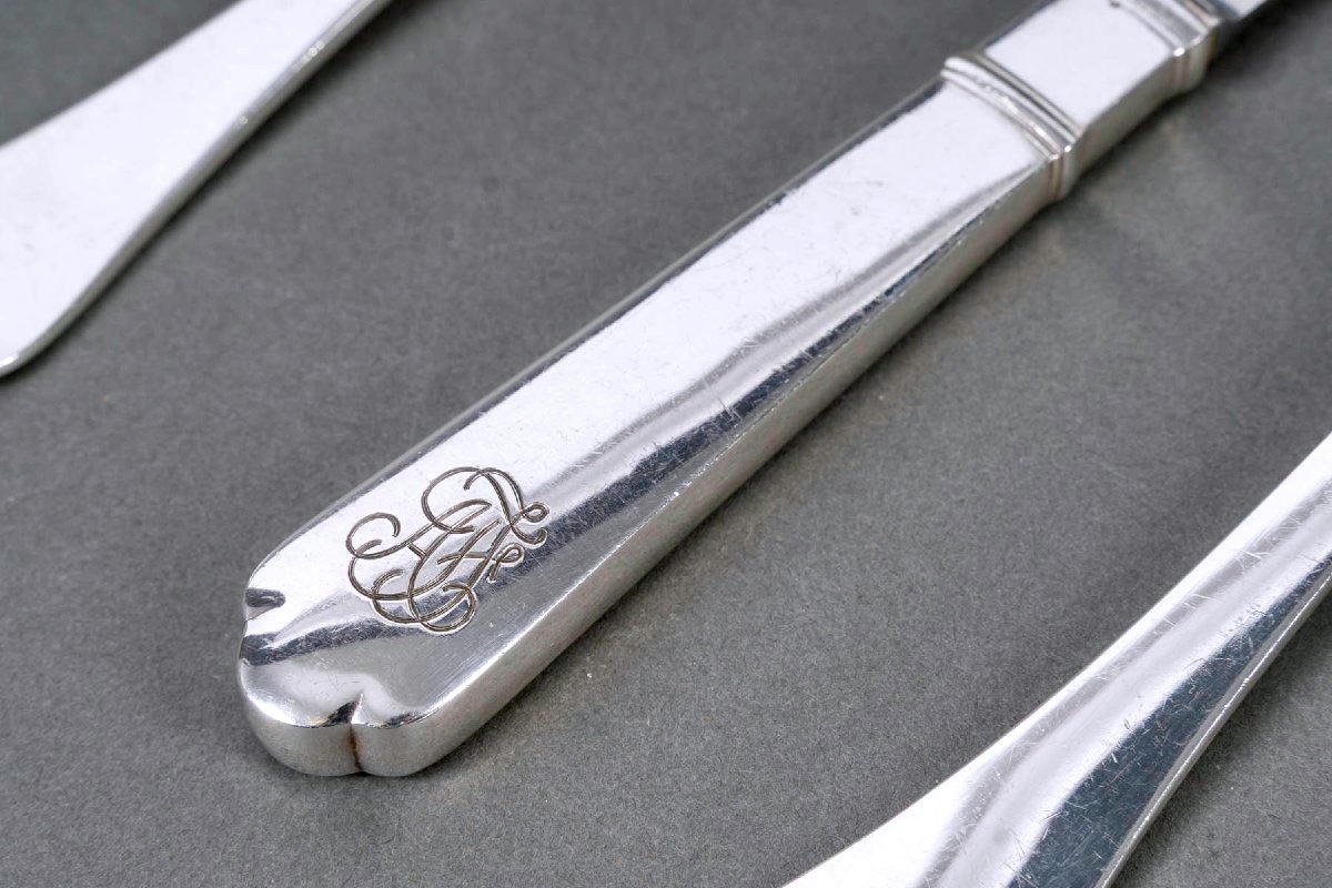 Puiforcat - Cutlery Flatware Set Richelieu Sterling Silver - 112 Pieces-photo-3