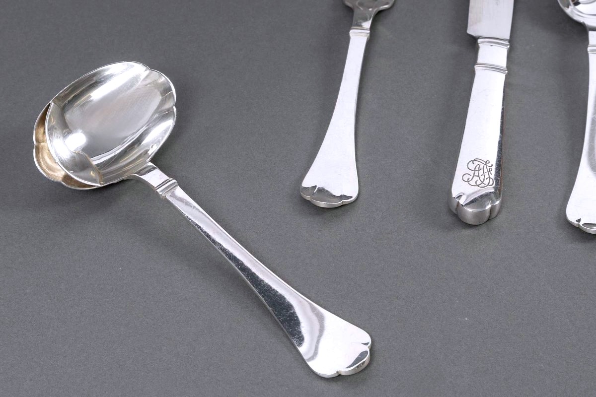 Puiforcat - Cutlery Flatware Set Richelieu Sterling Silver - 112 Pieces-photo-6