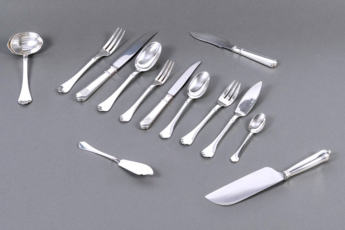 Puiforcat - Cutlery Flatware Set Richelieu Sterling Silver - 112 Pieces