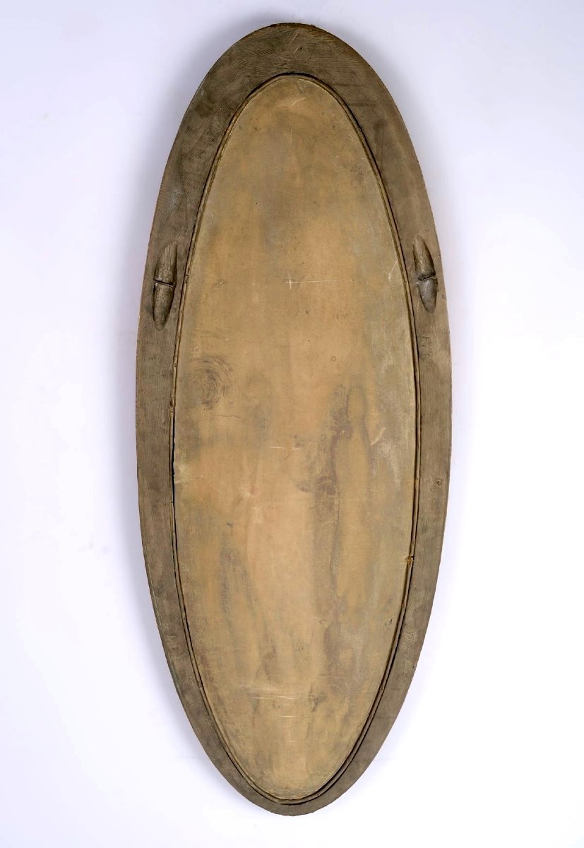 1925 Sue And Mare - Art Deco Oval Mirror In Gilt Bronze-photo-3
