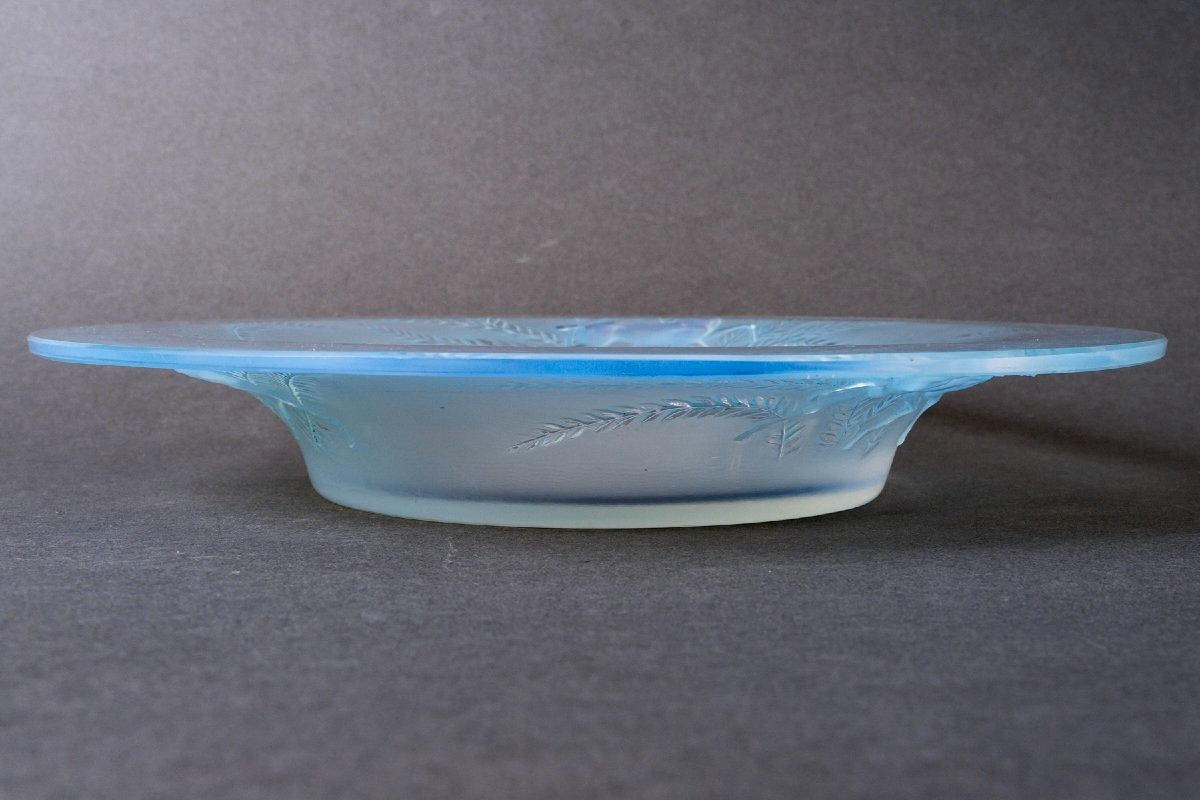 1925 René Lalique - Bowl Gazelles Opalescent Glass With Blue Patina-photo-3