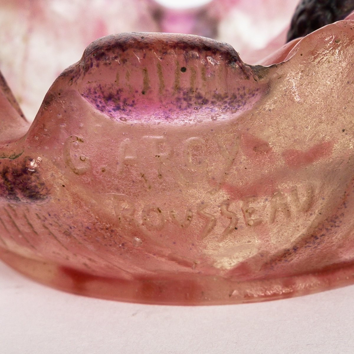 1924 Gabriel Argy Rousseau - Ashtray Pintray Lotus Bleu Glass Pate De Verre-photo-1