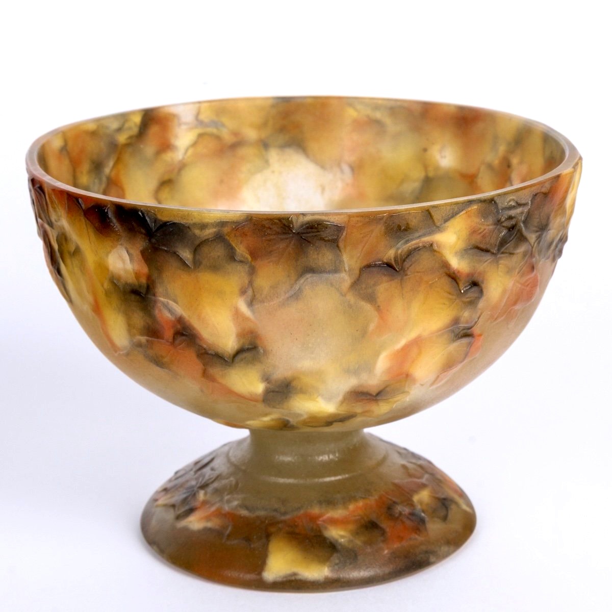 1919 Gabriel Argy-Rousseau - Coupe sur Pied Lierre Pâte de Verre-photo-2