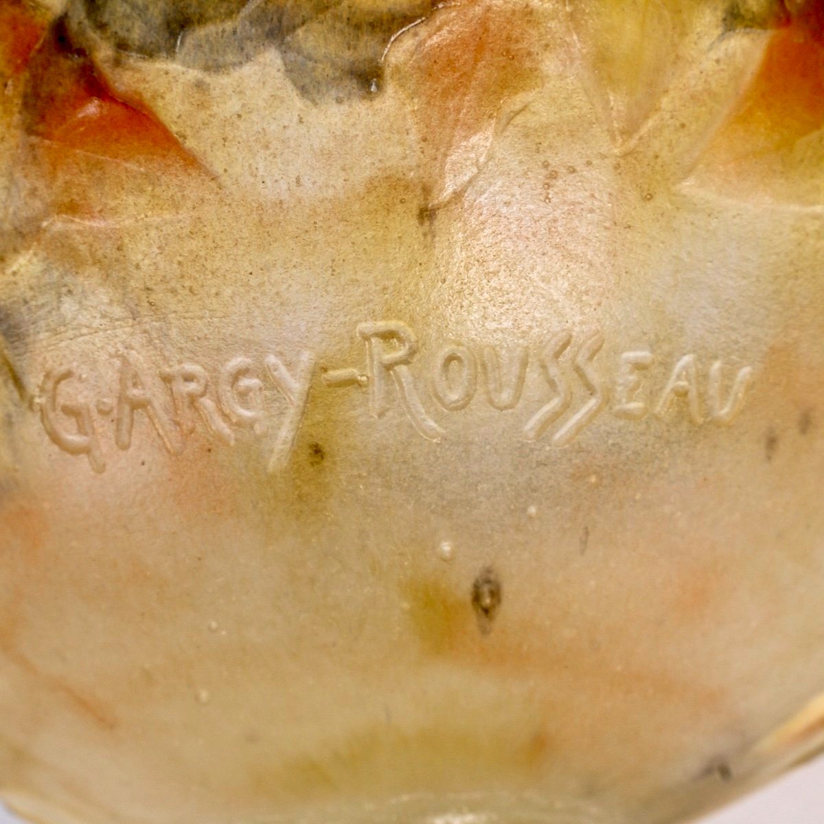 1919 Gabriel Argy-Rousseau - Coupe sur Pied Lierre Pâte de Verre-photo-1