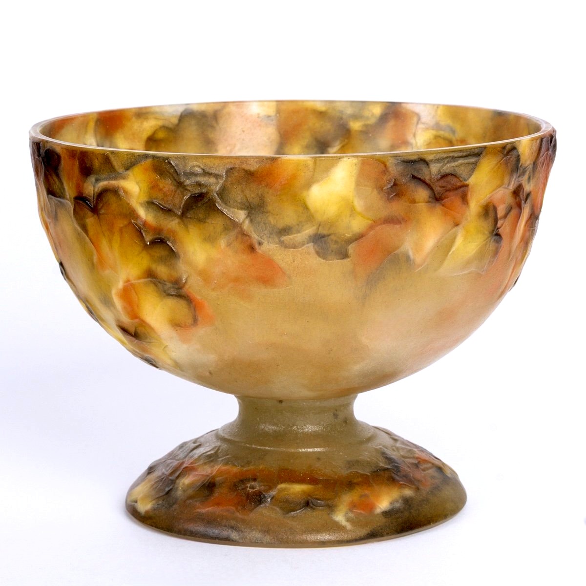 1919 Gabriel Argy-Rousseau - Coupe sur Pied Lierre Pâte de Verre