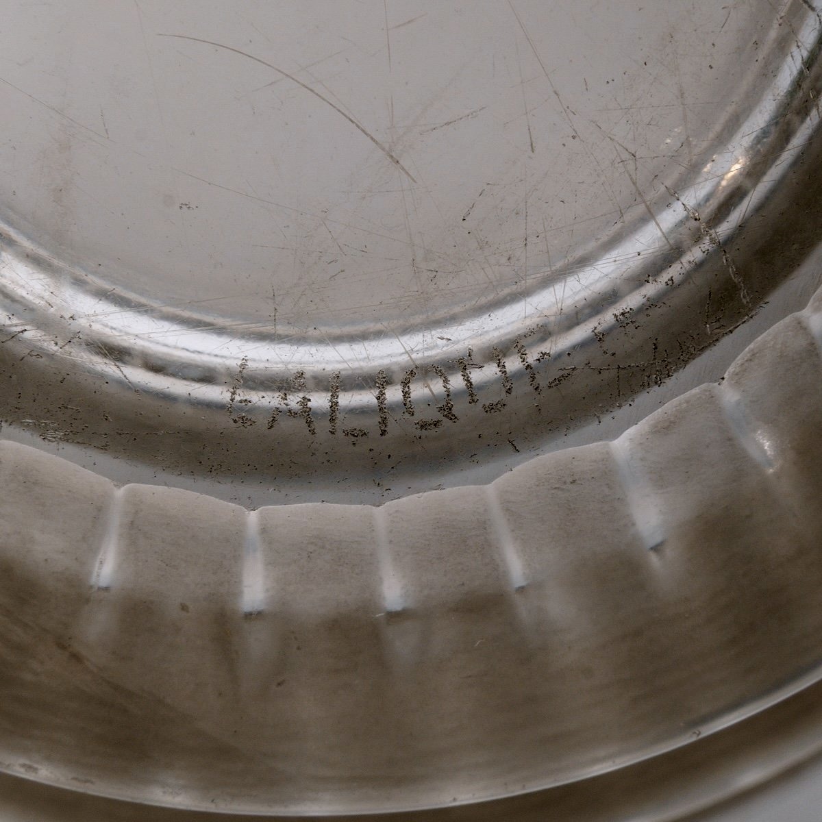 1950 Marc Lalique - Vase Chevreuse Crystal With Grey Patina-photo-1
