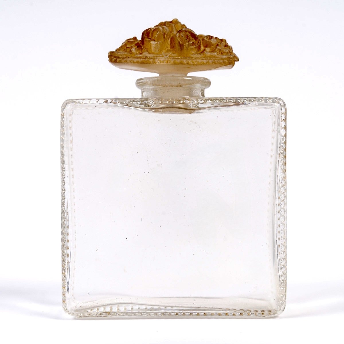 1919 René Lalique - Perfume Bottle Fleurs De France Glass With Sepia Patina For d'Orsay-photo-2
