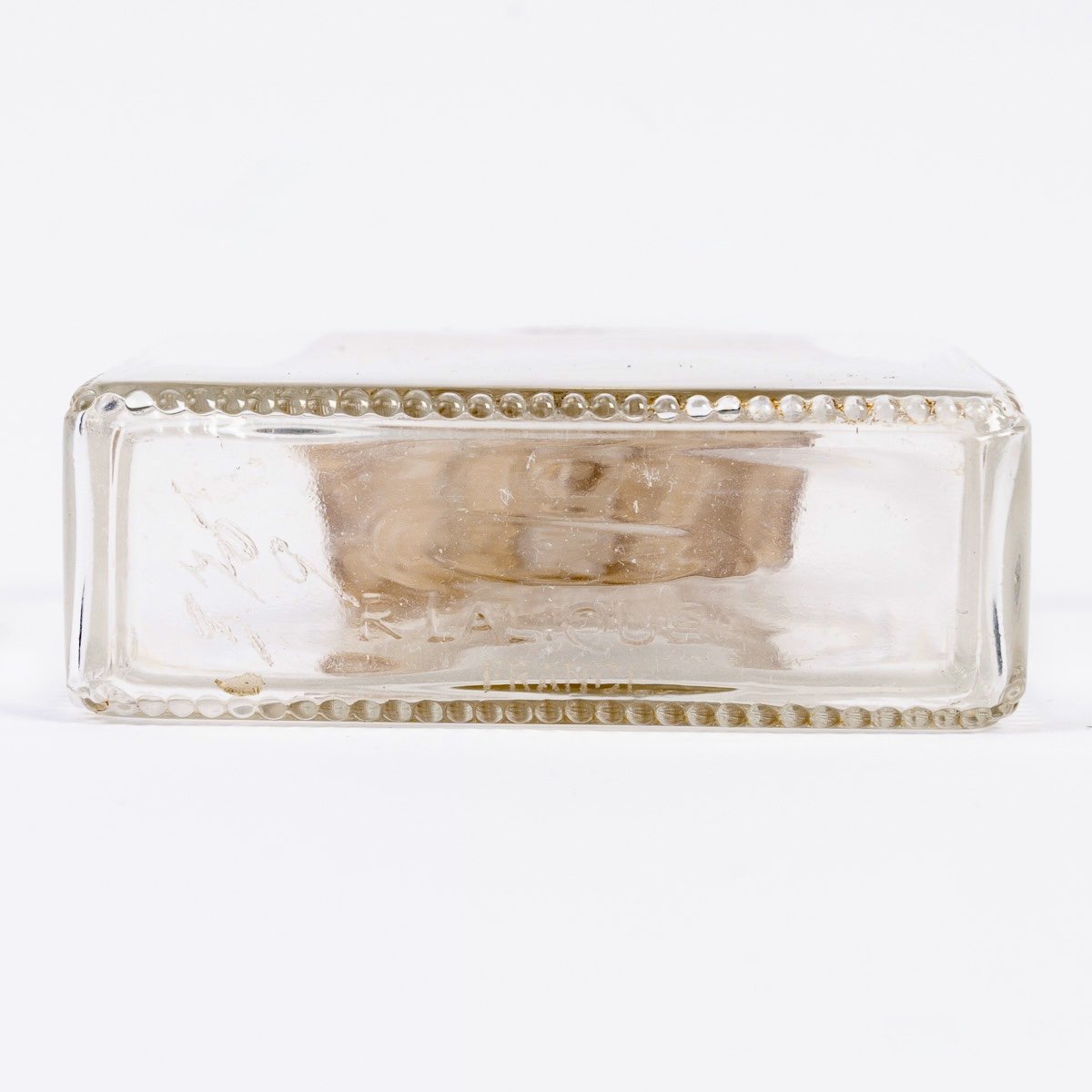 1919 René Lalique - Perfume Bottle Fleurs De France Glass With Sepia Patina For d'Orsay-photo-1