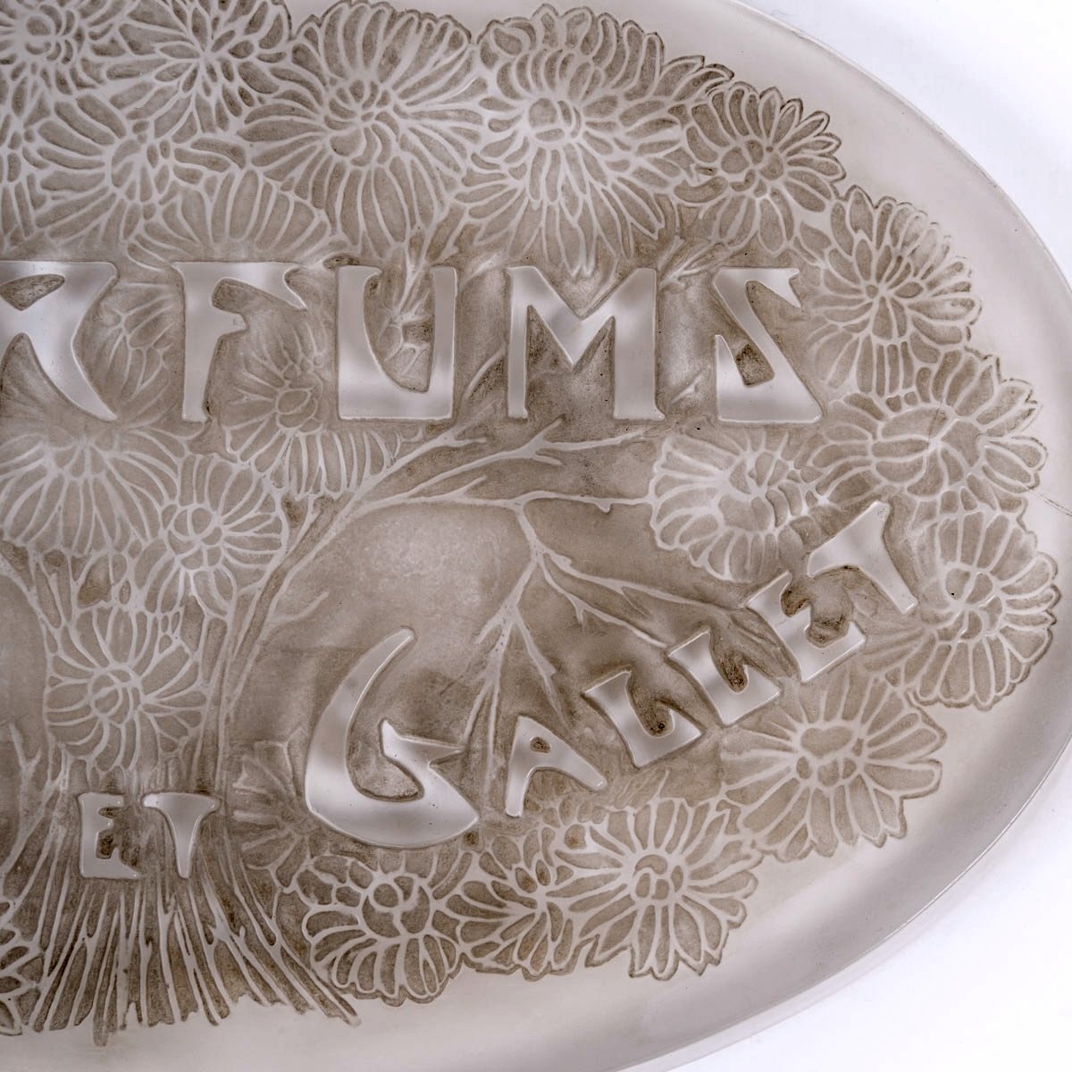 1912 René Lalique - Perfume Panel Add Sign "parfums Roger Et Gallet"  Glass With Grey Patina-photo-4