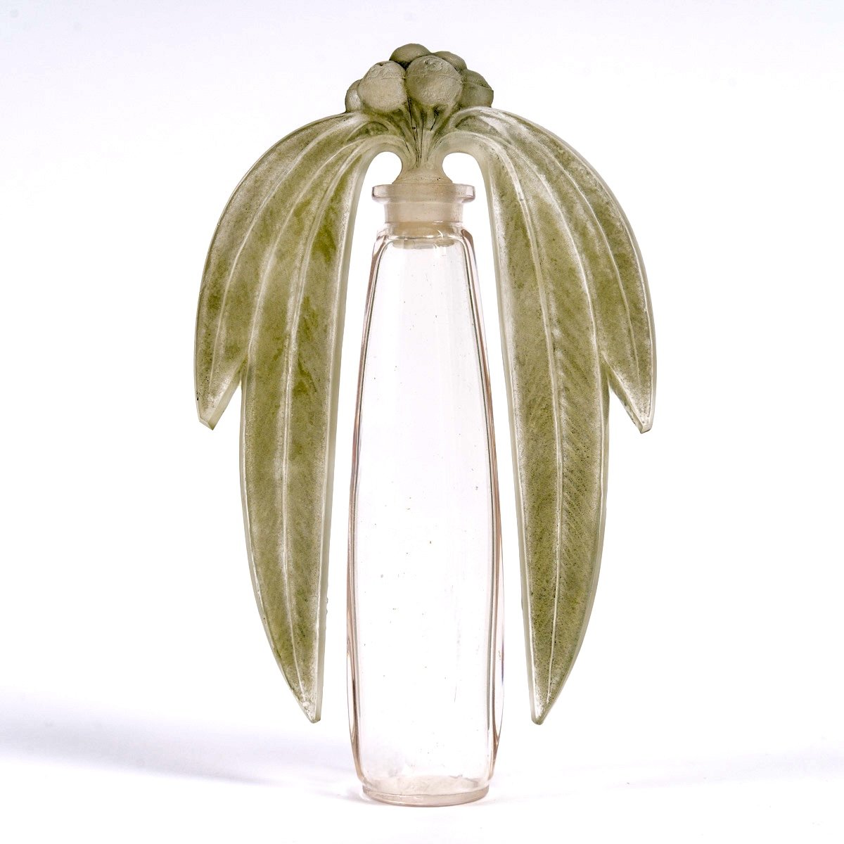 1919 René Lalique - Perfume Bottle Eucalyptus Glass With Green Patina
