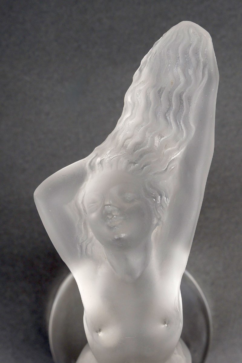 1931 René Lalique - Mascotte Automobile Chrysis Verre Blanc -photo-1