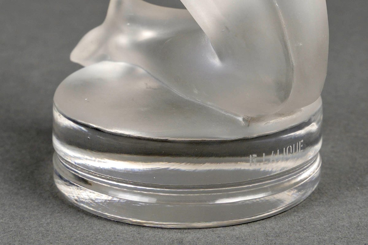 1931 René Lalique - Mascotte Automobile Chrysis Verre Blanc -photo-2