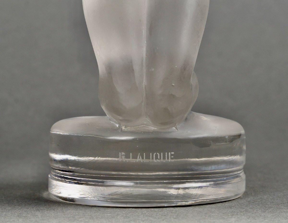 1931 René Lalique - Mascotte Automobile Chrysis Verre Blanc -photo-3