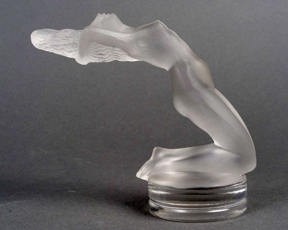 1931 René Lalique - Mascotte Automobile Chrysis Verre Blanc 
