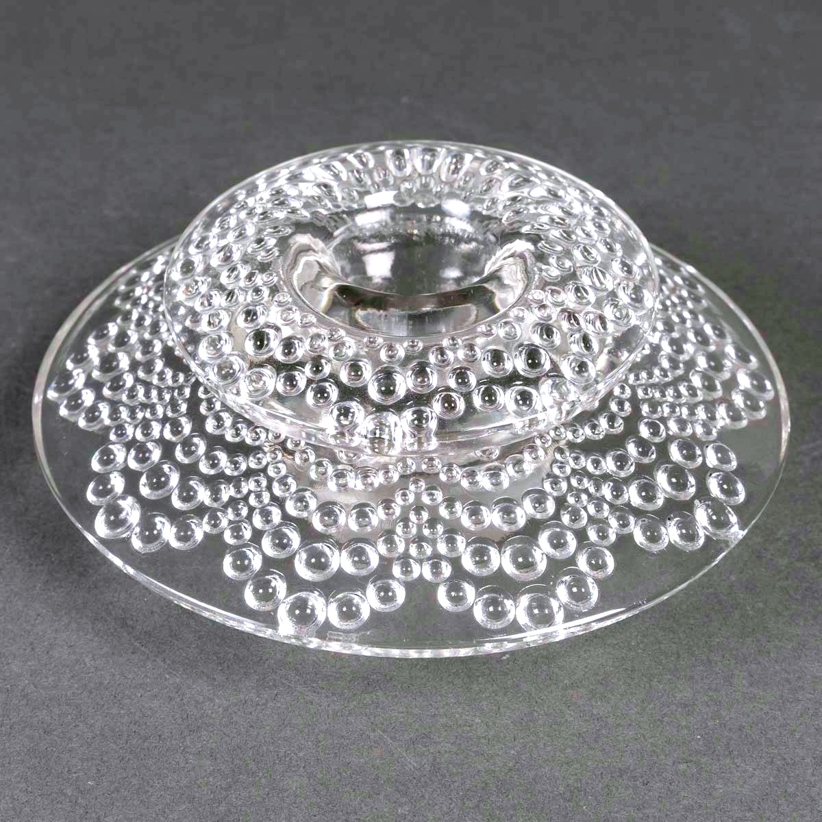 1934 René Lalique - Pair Of Art Deco Candleholders Candlesticks Saint Gall Glass-photo-4