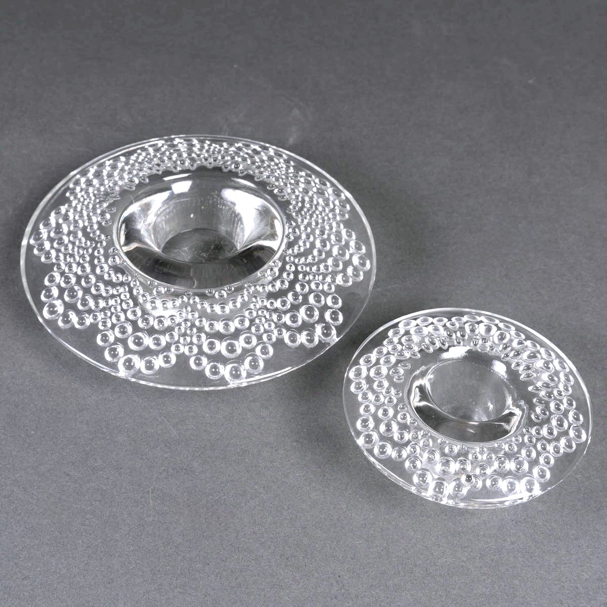 1934 René Lalique - Pair Of Art Deco Candleholders Candlesticks Saint Gall Glass-photo-1
