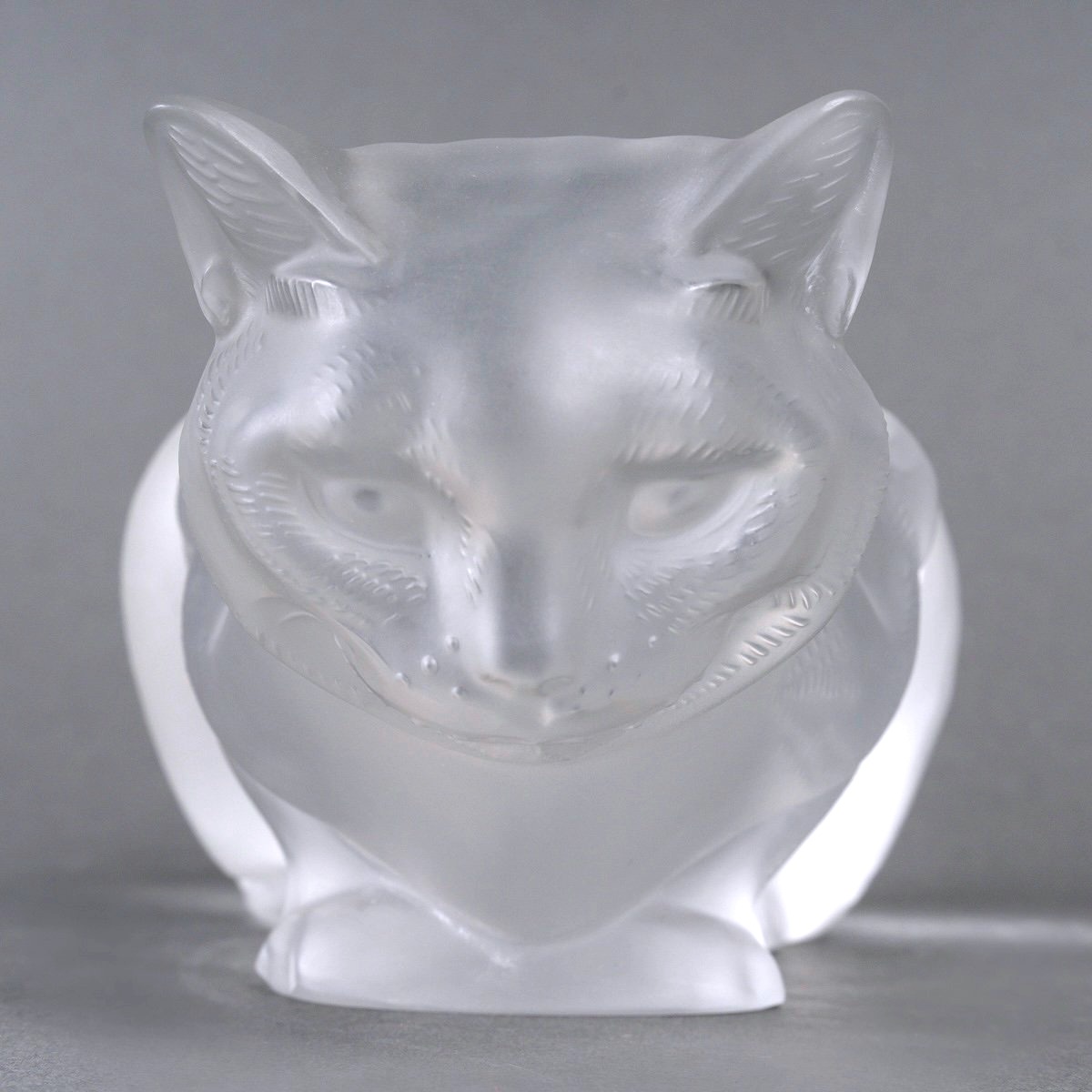 Lalique France - Statuette Décoration Chat Couché Cristal-photo-4