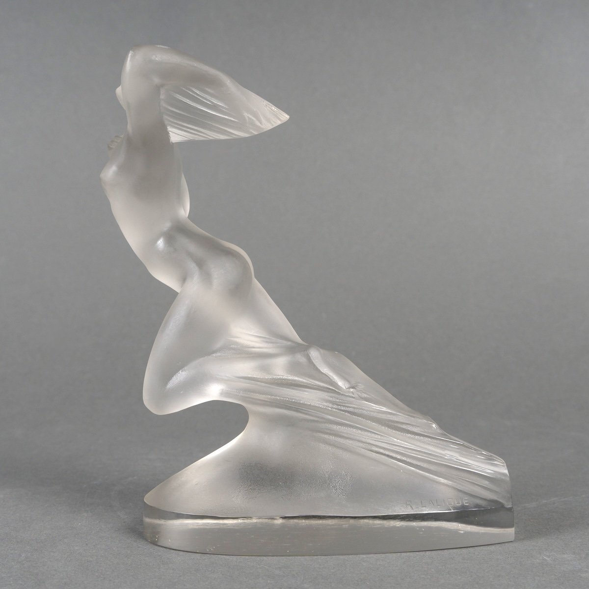 1929 René Lalique - Statuette Côte d'Azur Pullman Express Verre Blanc-photo-2