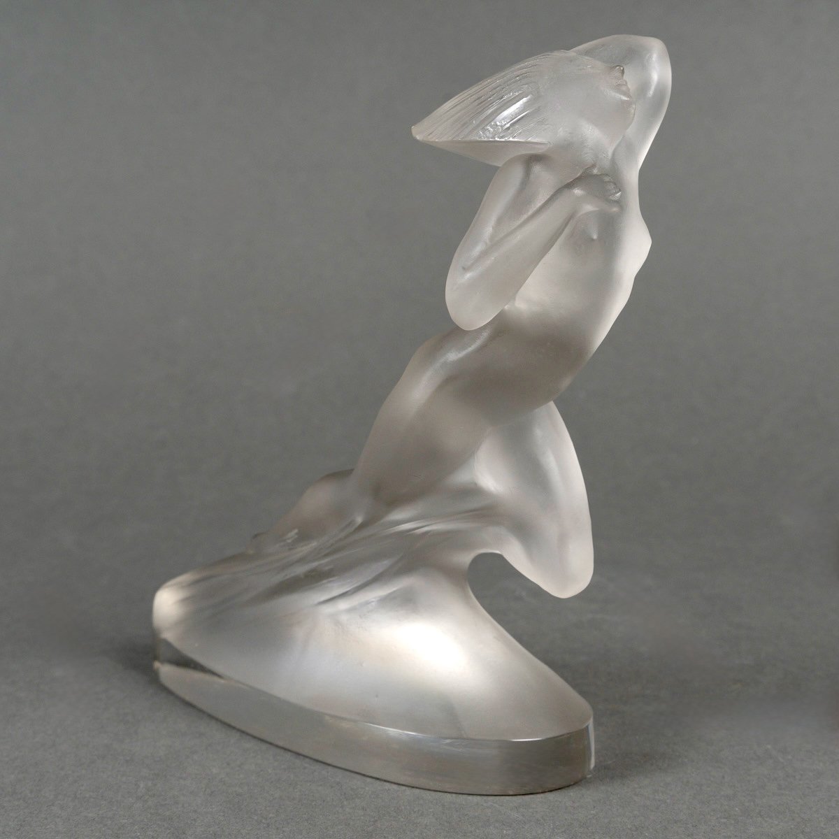 1929 René Lalique - Statuette Côte d'Azur Pullman Express Verre Blanc-photo-4