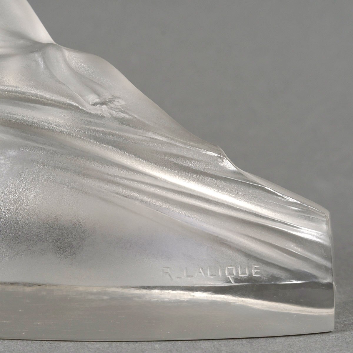 1929 René Lalique - Statuette Côte d'Azur Pullman Express Verre Blanc-photo-4