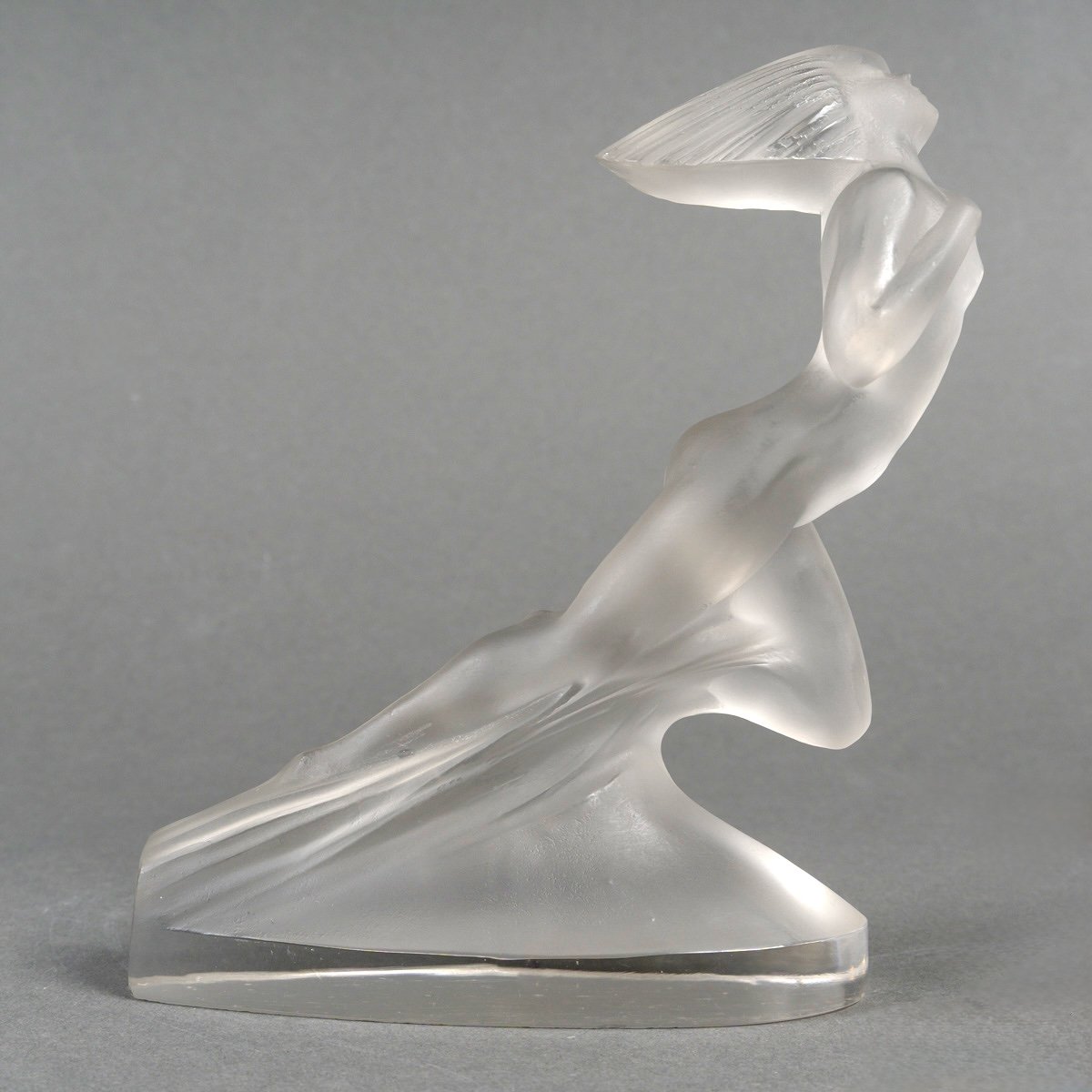 1929 René Lalique - Statuette Côte d'Azur Pullman Express Verre Blanc