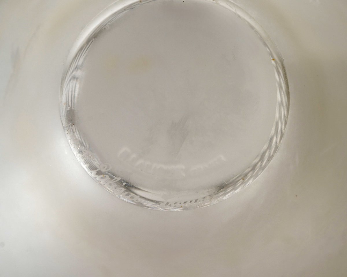 1929 René Lalique - Vase Montargis Glass With Grey Patina-photo-1