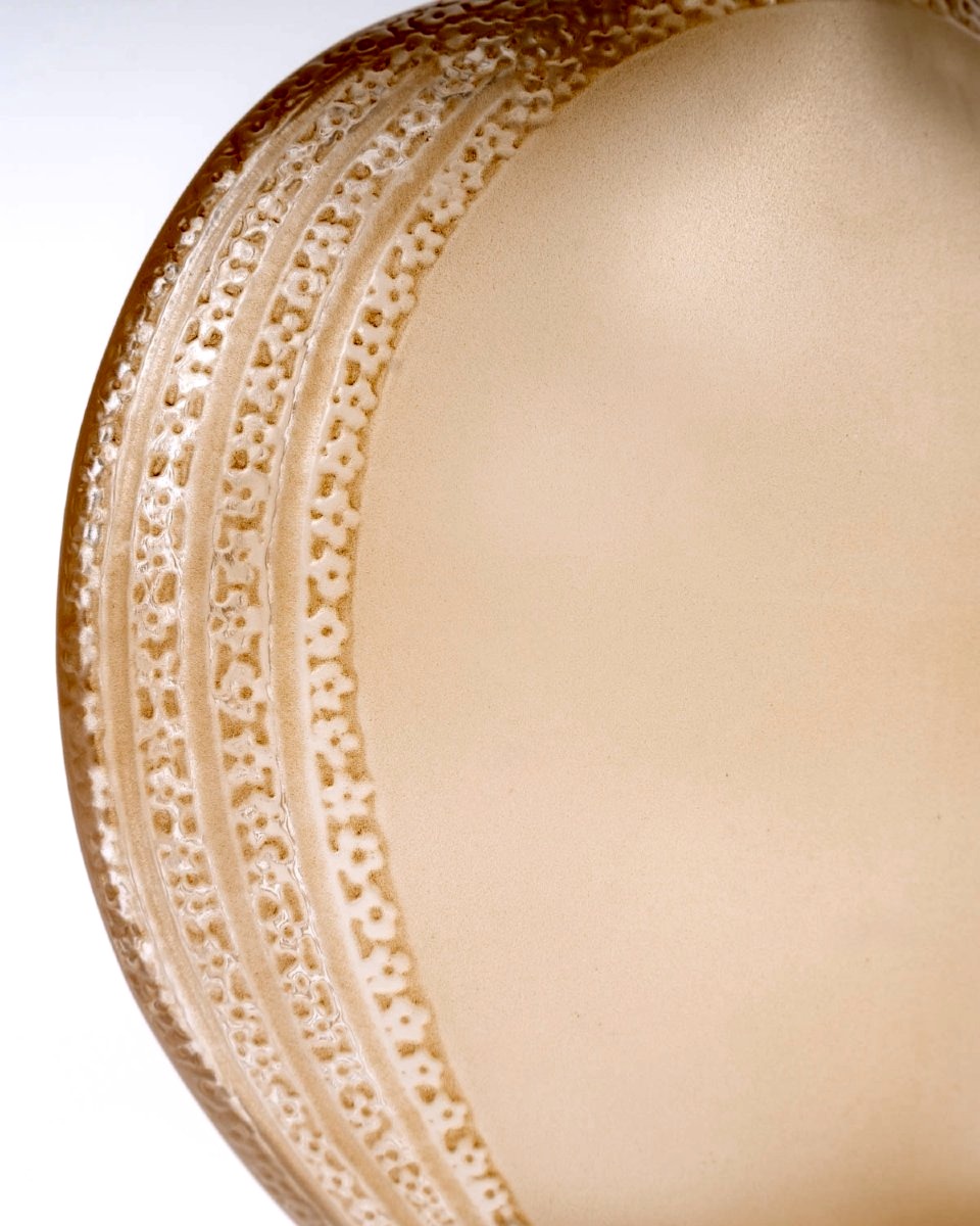 1928 René Lalique - Flacon Myosotis N°1 Verre Blanc Patiné Sépia-photo-2