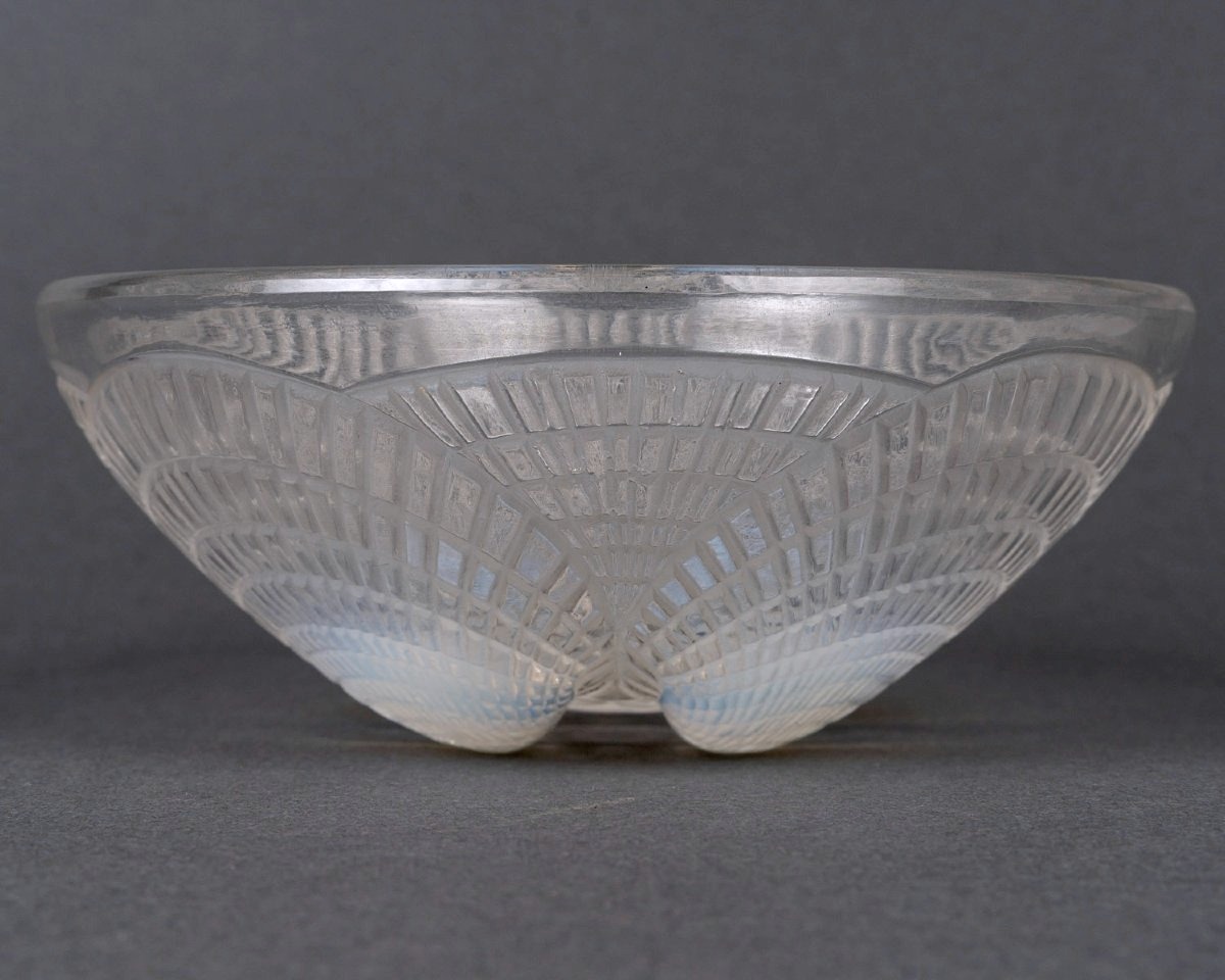 1924 René Lalique - Suite de 12 Bols Coupes Coquilles Verre Opalescent -photo-2