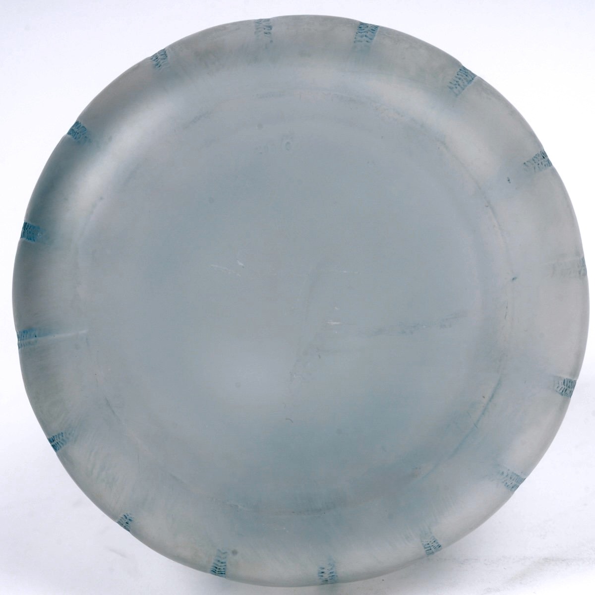 1921 René Lalique - Vase Mimosa Glass With Blue Patina-photo-1
