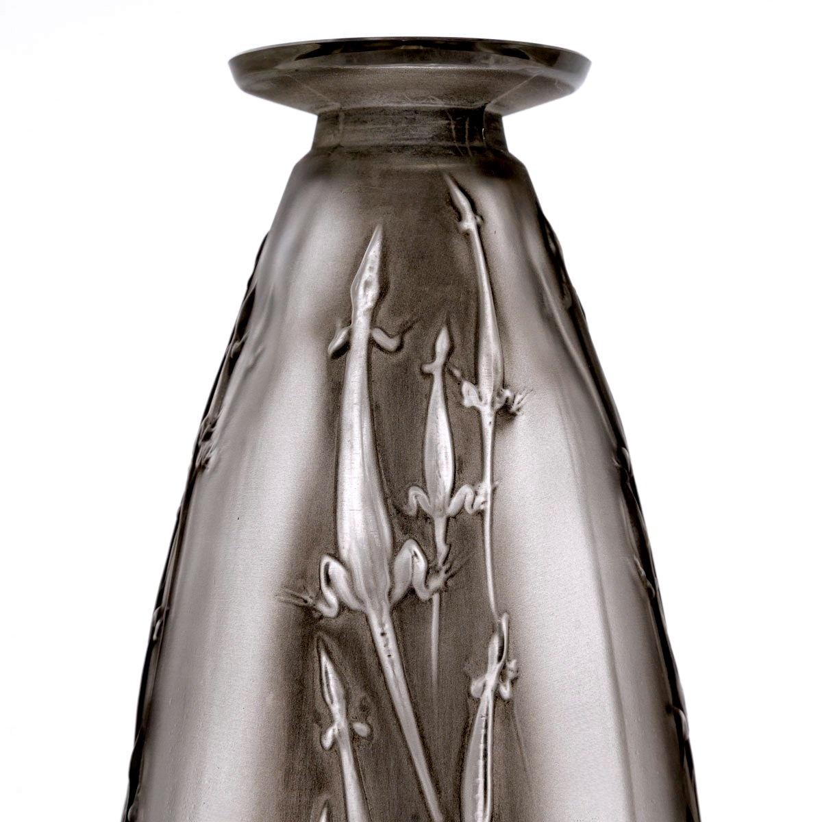 1912 René Lalique - Vase Quatre Groupes De Lézards Lizards Glass With Grey Patina-photo-4