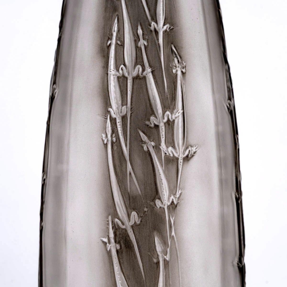 1912 René Lalique - Vase Quatre Groupes De Lézards Lizards Glass With Grey Patina-photo-1