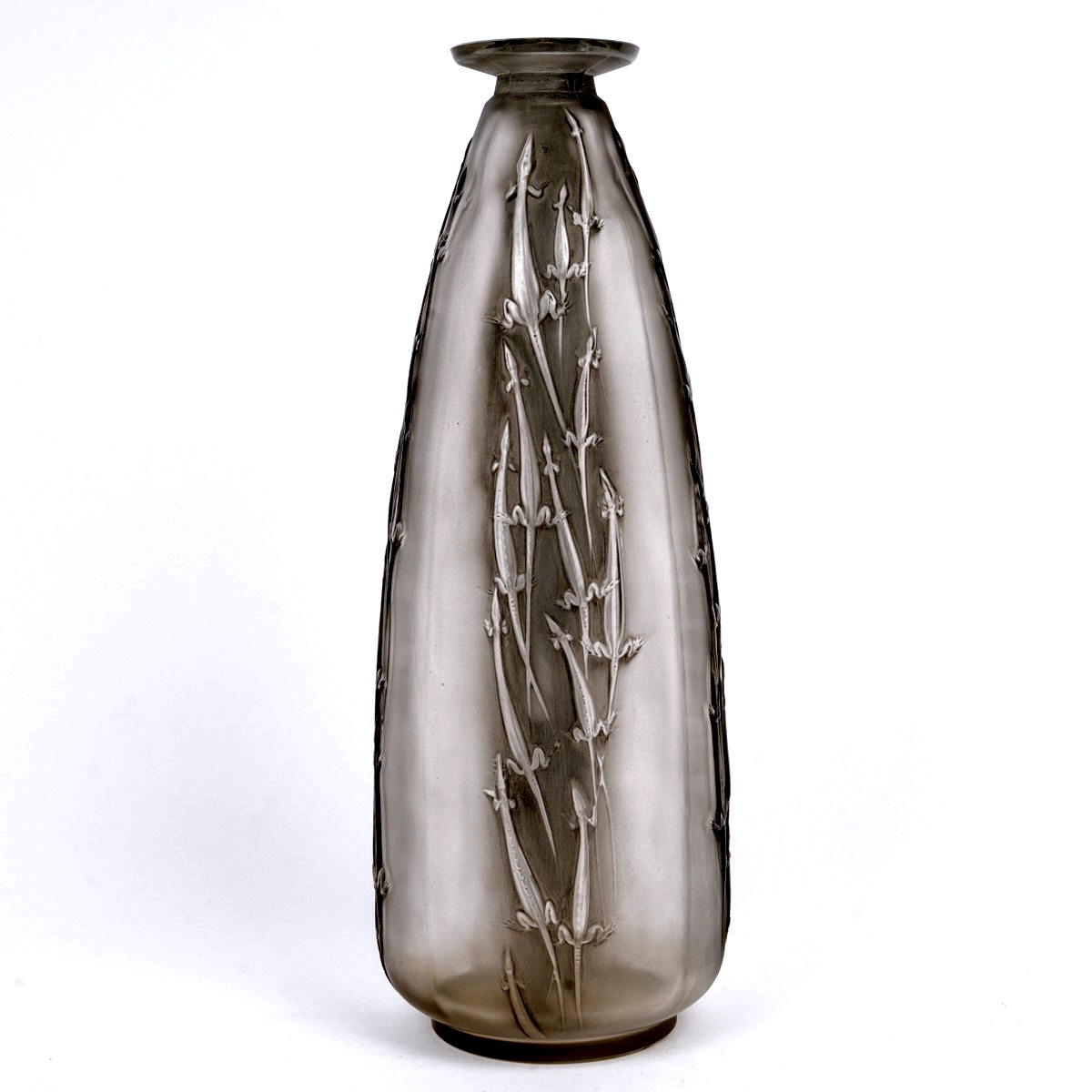 1912 René Lalique - Vase Quatre Groupes De Lézards Lizards Glass With Grey Patina