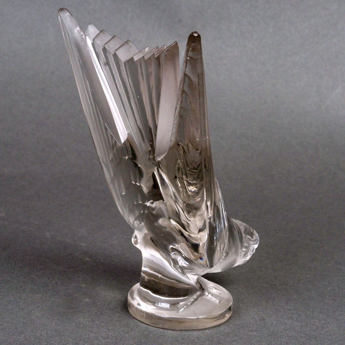 1928 René Lalique - Car Mascot Hirondelle Swallow Glass-photo-1