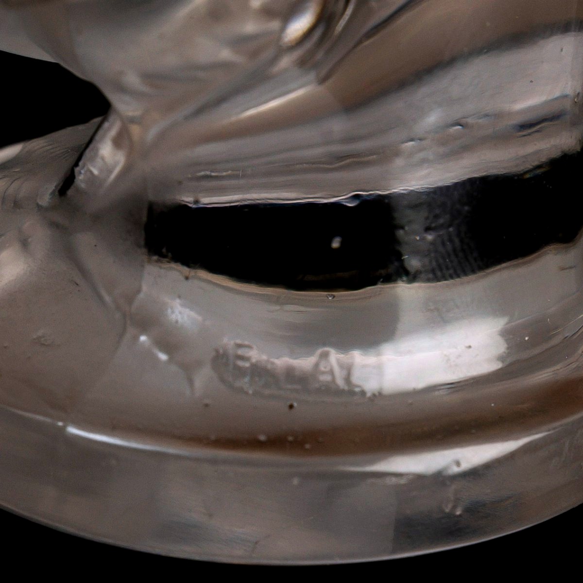 1928 René Lalique - Car Mascot Hirondelle Swallow Glass-photo-3