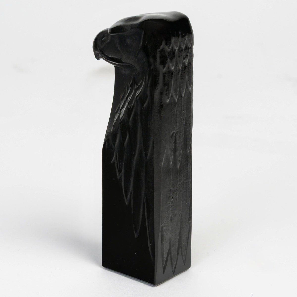 1911 René Lalique - Seal Stamp Tete d'Aigle Eagle Glass With Grey Patina-photo-2