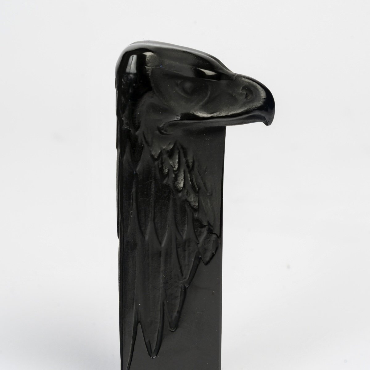 1911 René Lalique - Seal Stamp Tete d'Aigle Eagle Glass With Grey Patina-photo-4