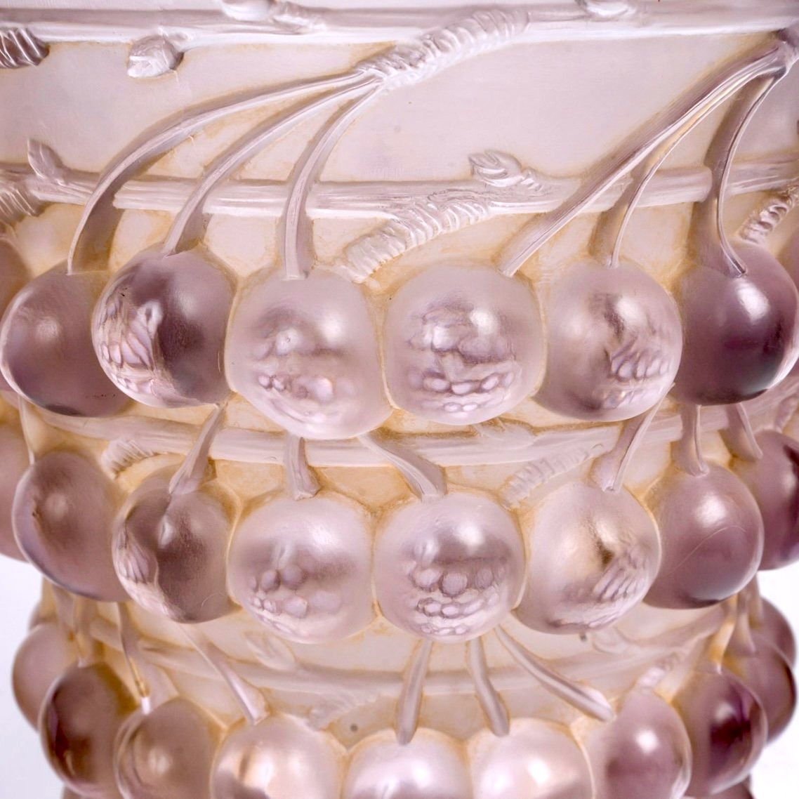 1930 René Lalique - Vase Montmorency Amethyst Glass With Sepia Patina -photo-2