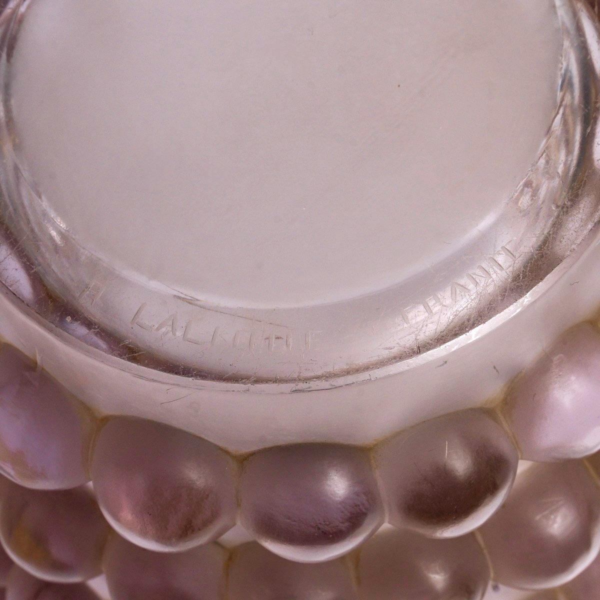 1930 René Lalique - Vase Montmorency Amethyst Glass With Sepia Patina -photo-3