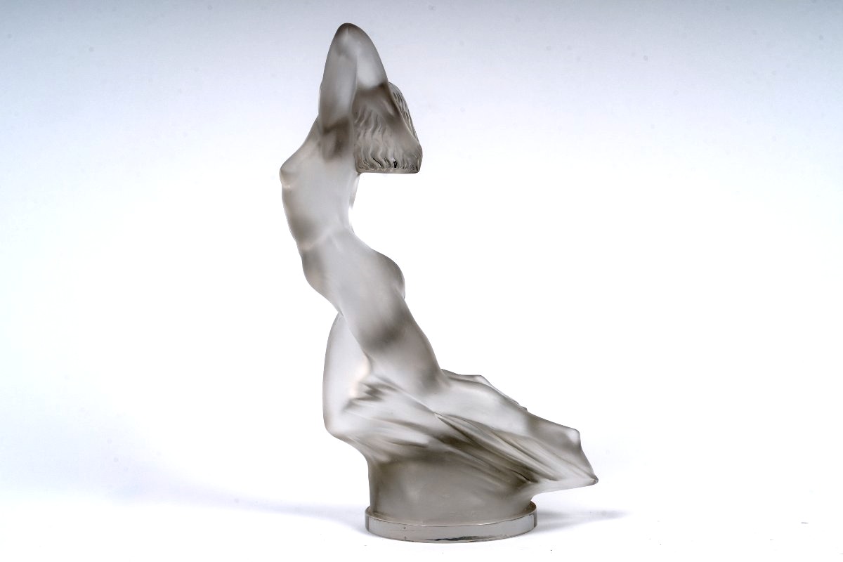 1929 René Lalique - Mascotte Automobile Vitesse Verre Blanc 