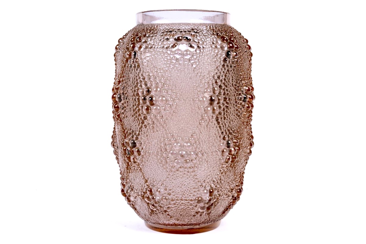1932 René Lalique - Vase Davos Verre Alexandrite-photo-2