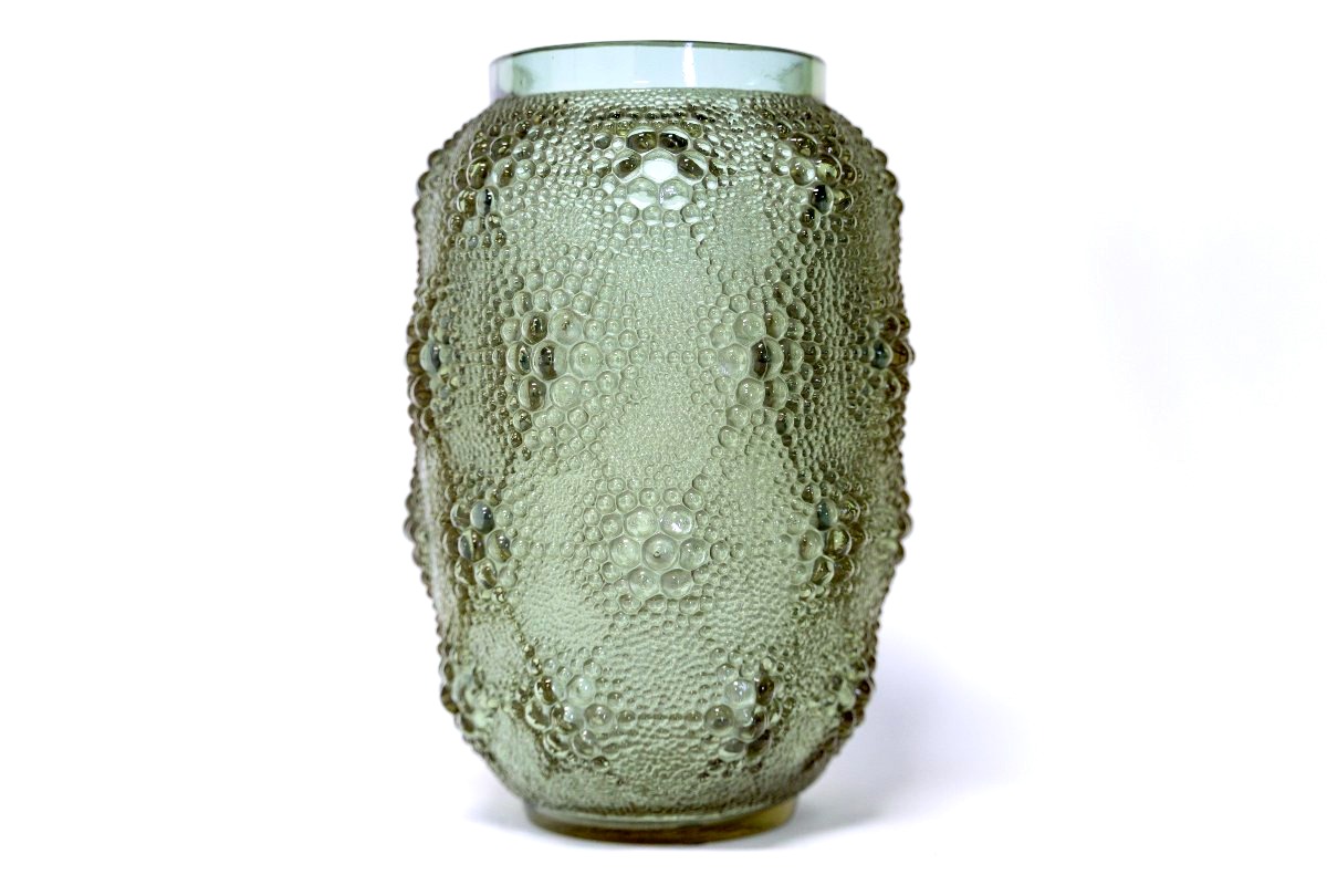 1932 René Lalique - Vase Davos Verre Alexandrite-photo-3