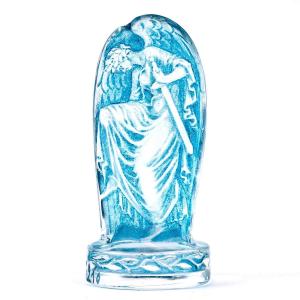 1920 René Lalique - Cachet Victoire Verre Blanc Patiné Bleu