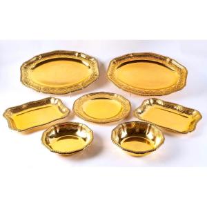 Puiforcat - Suite Of Elysée Vermeil Sterling Silver Serving Dishes - 7 Pieces