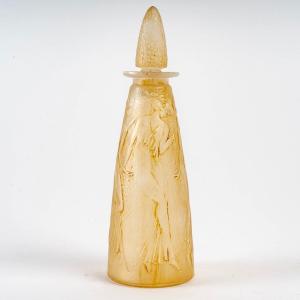1914 René Lalique - Perfume Bottle Poesie Frosted Glass With Yellow Patina For d'Orsay