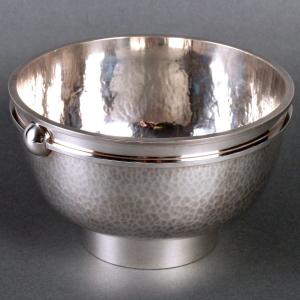 Jean Despres - Coupe Art Déco Moderniste Métal Argenté Martelé Et Sphères