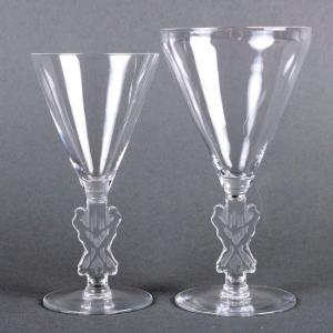 1926 René Lalique - Tablewares Glasses Strasbourg Glass - 12 Pieces